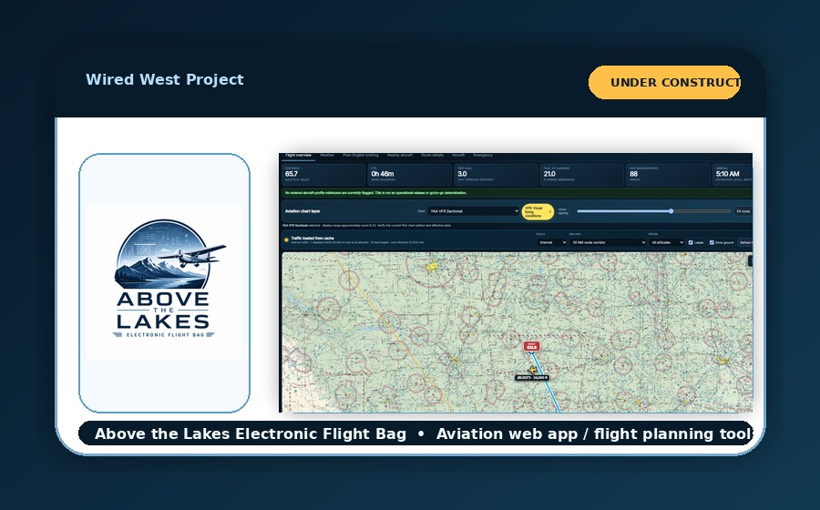 Thumbnail for the Above the Lakes Electronic Flight Bag website project