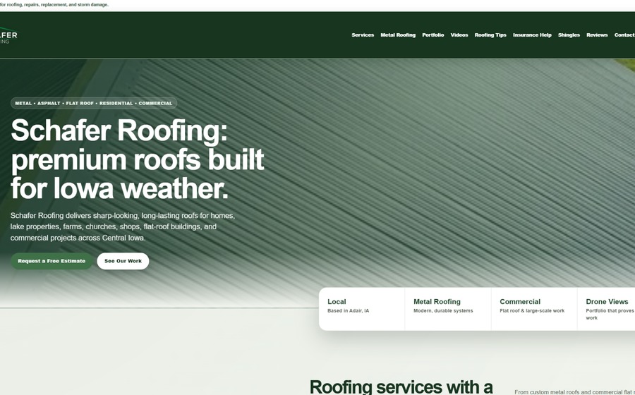 Thumbnail for the Schafer Roofing Website project
